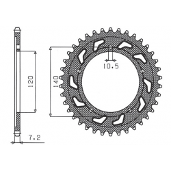 Sunstar, rozeta 4398 44 Suzuki/Triumph (JTR1792.44)* (řetěz525) (439844JT)
