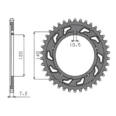Sunstar, rozeta 4398 44 Suzuki/Triumph (JTR1792.44)* (řetěz525) (439844JT)