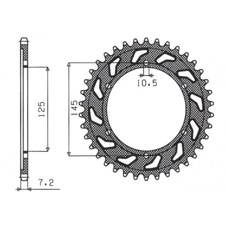 Sunstar, rozeta 869 43 Yamaha TDM 850 99-01 (4TX) (JTR867.43) (řetěz 525) (86943JT)