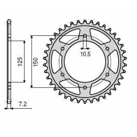 Sunstar, rozeta 4454 44 KTM 950/990/1190 ADVENTURE / R LC8 '03-'16 (JTR899.44) (řetěz 525) (445444JT)