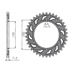 Sunstar, rozeta 300 47 Honda XL600V TRANSALP '87-'99, XL700V '08-'13 (JTR300.47) (řetěz 525) (30047JT)
