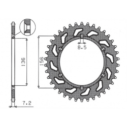 Sunstar, rozeta 4365 41 Suzuki DR 650 SE '96-'12 (JTR1791.41) (řetěz 525) (436541JT)