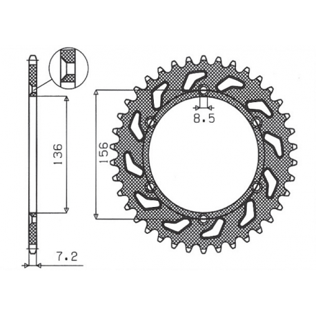 Sunstar, rozeta 4365 41 Suzuki DR 650 SE '96-'12 (JTR1791.41) (řetěz 525) (436541JT)