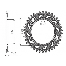Sunstar, rozeta 4405 42 Honda CBR 600RR '03-'06 (PC37) (JTR1307.42) (řetěz 525) (440542JT)