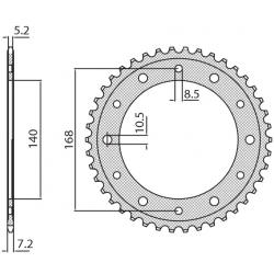 Sunstar, rozeta 4550 47 BMW F 800R (otvory pro šrouby 8,5mm) (JTR6.47) (řetěz 525) (455047JT)