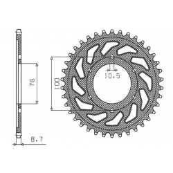 Sunstar, rozeta 825 40 / 816 40 Suzuki GSXR1100, GSXR750 (92-95) (JTR816.40) (řetěz 530) (81640JT)