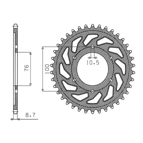 Sunstar, rozeta 825 48 / 816 48 Suzuki GSXR1100, GSXR750 (92-95) (JTR816.48) (řetěz 530) (81648JT)