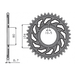 Sunstar, rozeta 488 45 Kawasaki ZX9R (94-97), ZZR1200 (02-05) (JTR488.45) (řetěz 530) (48845JT)