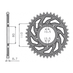 Sunstar, rozeta 334 41 Honda CBR 1000F '96-'00 (SC24), VF 500F '85-'88 (JTR1334.41) (řetěz 530) (33441JT)