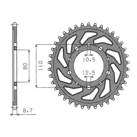 Sunstar, rozeta 334 44 Honda VF 750C MAGNA '94-'04 (RC43) (JTR1334.44) (řetěz 530) (33444JT)