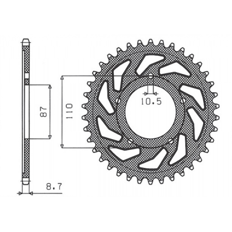 Sunstar, rozeta 824 45 Suzuki GSX 750F (99-06), GSX 600F '92-'97 (JTR829.45) (řetěz 530) (82445JT)