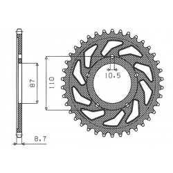 Sunstar, rozeta 824 48 Suzuki VZ 800 MARAUDER (97-04) (JTR829.48) (řetěz 530) (82448JT)
