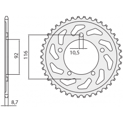 Sunstar, rozeta 4542 41 Kawasaki ZZR 1400 '06-'18 (JTR1493.41) (řetěz 530) (454241JT)