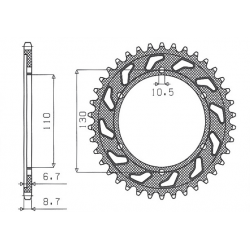 Sunstar, rozeta 241 39 Yamaha XJR 1300 '04-'06, MT-01 '05-'11 (JTR479.39) (řetěz 530) (24139JT)