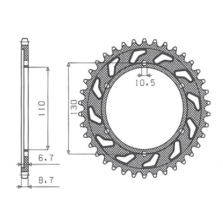 Sunstar, rozeta 241 39 Yamaha XJR 1300 '04-'06, MT-01 '05-'11 (JTR479.39) (řetěz 530) (24139JT)