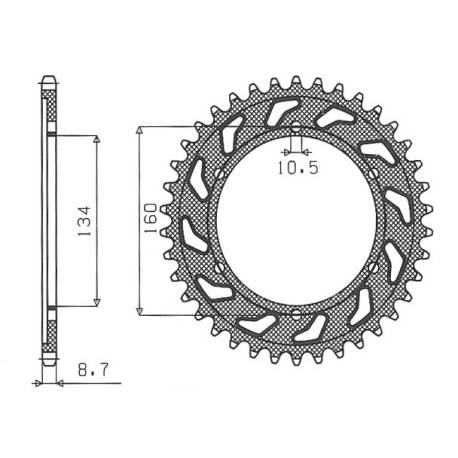 Sunstar, rozeta 4399 42 Honda CBR 1000RR '06-'16, CBR 900RR '00-'03 (JTR1306.42) (řetěz 530) (439942JT)