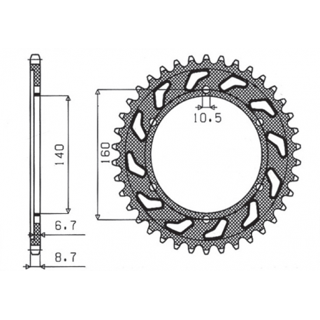 Sunstar, rozeta 502 48 Kawasaki GPX 750R, GPZ 750/900/1100, ZRX/ZZR 1100 (JTR502.48) (řetěz 530) (50248JT)