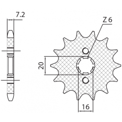 SUNSTAR ZĘBATKA PRZEDNIA 2182 14 YAMAHA WR 125R/X '09-'14, YZF125R '09-'15 , MT125 '15-'17 (JTF1550.14) (ŁAŃC. 428) (218214JT)