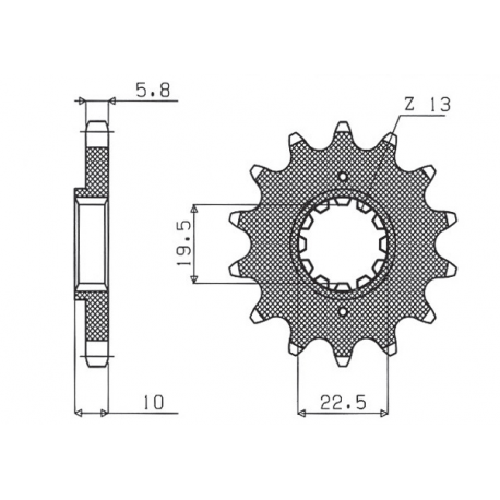 Sunstar, přední řetězové kolečko 435 15 Suzuki DR 350/DRZ 400 (JTF432.15) (řetěz 520) (43515JT)