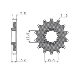 SUNSTAR ZĘBATKA PRZEDNIA 434 15 SUZUKI DR 250 '82-'87, GZ 250, GN 250 (JTF434.15) (ŁAŃC. 520) (43415JT)