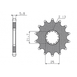 Sunstar, přední řetězové kolečko 565 15 Kawasaki ER6F/N '06-'14, KLE 650 '06-'14 (JTF565.15) (řetěz 520) (56515JT)
