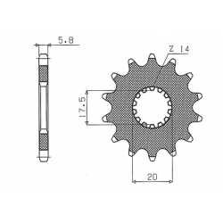 Sunstar, přední řetězové kolečko 440 13 Yamaha YZ 125 '87-'04 (JTF564.13) (řetěz 520) (44013JT)
