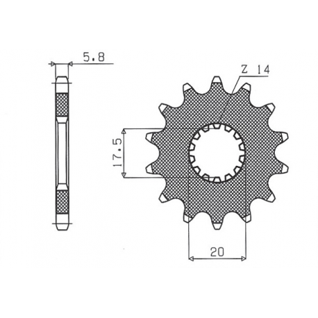 Sunstar, přední řetězové kolečko 440 13 Yamaha YZ 125 '87-'04 (JTF564.13) (řetěz 520) (44013JT)