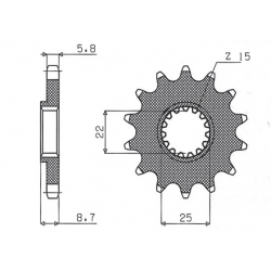 Sunstar, přední řetězové kolečko 1248 14 KTM SX/EXC '91-'19 (JTF1901.14) (řetěz 520) (124814JT)