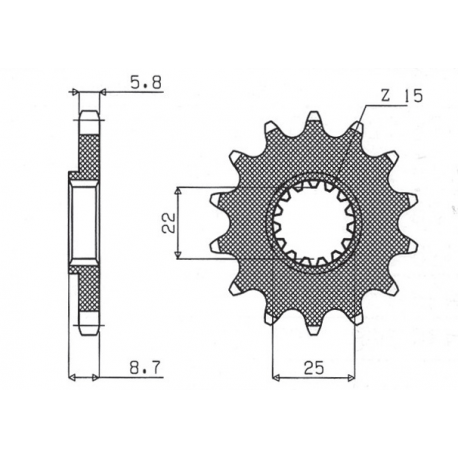 Sunstar, přední řetězové kolečko 1248 14 KTM SX/EXC '91-'19 (JTF1901.14) (řetěz 520) (124814JT)