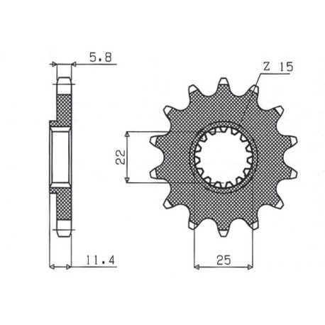 Sunstar, přední řetězové kolečko 1252 16 KTM LC4 400/600/620/640/690 (JTF1902.16) (řetěz 520) (125216JT)