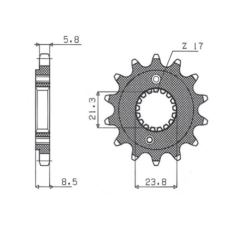 Sunstar, přední řetězové kolečko 2071 15 Honda XR 400 '96-'05, TRX 400 (JTF1322.15) (řetěz 520) (207115JT)
