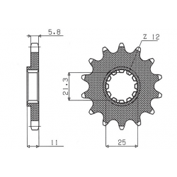 Sunstar, přední řetězové kolečko 727 14 Husqvarna CR/WR/TC/TE 125/250/300/310/410/510/610 (JTF824.14) (řetěz 520) (72714JT)