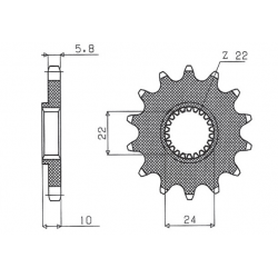Sunstar, přední řetězové kolečko 402 16 BMW F 650 '94-'13, Aprilia PEGASO 650 '98-'04 (JTF402.16) (řetěz 520) (40216JT)
