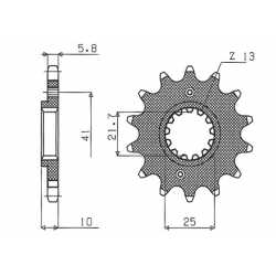 Sunstar, přední řetězové kolečko 345 15 Honda NX 650, FX 650, Yamaha XT 660, FMX (JTF308.15) (řetěz 520) (34515JT)