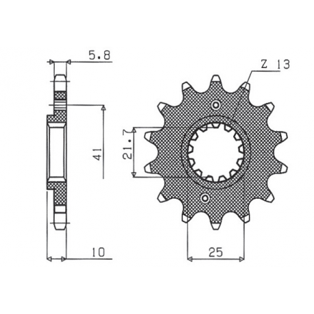 Sunstar, přední řetězové kolečko 345 15 Honda NX 650, FX 650, Yamaha XT 660, FMX (JTF308.15) (řetěz 520) (34515JT)