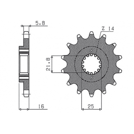 Sunstar, přední řetězové kolečko 490 15 Ducati MONSTER 600/750/900 (JTF736.15) (řetěz 520) (49015JT)