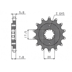 Sunstar, přední řetězové kolečko 279 13 Honda NSR 125 '89-'99, XR 250, CRF 230 (JTF327.13) (řetěz 520) (27913JT)