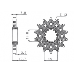 Sunstar, přední řetězové kolečko 2172 15 Yamaha FZ6 '09-, XJ6 '09-'15 (JTF1581.15) (MOD. řetěz 520) (217215JT)