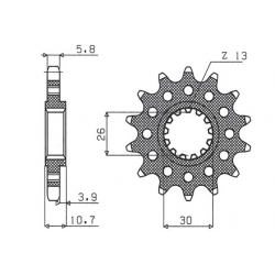 Sunstar, přední řetězové kolečko 579M 15 Yamaha FZ1 '06-'14, R1 '04-'14, FJ, XJR (JTF1579.15) (řetěz 520) (579M15JT)