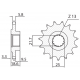 Sunstar, přední řetězové kolečko 2119 14 Kawasaki Z 750 '04-'12, Z 800 '13-'16 (JTF1538.14) (řetěz 520) (211914JT)