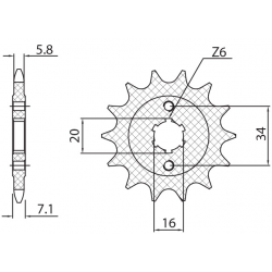 Sunstar, přední řetězové kolečko 2247 14 KTM 125 DUKE '11-'16, KTM 200 DUKE '12-'16 (JTF1903.14) (řetěz 520) (224714JT)