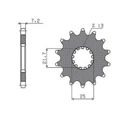 Sunstar, přední řetězové kolečko 564 15 Suzuki DL 650/ GSF 650 /SV (JTF520.15) (řetěz 525) (56415JT)