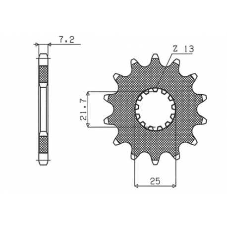 Sunstar, přední řetězové kolečko 564 17 Suzuki GSXR 750/1000, DL 1000 (JTF520.17) (řetěz 525) (56417JT)
