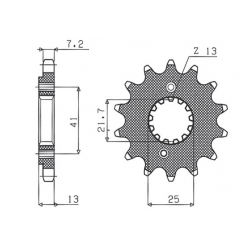 Sunstar, přední řetězové kolečko 346 15 Honda XL 600/650V '89-'07, XL 700V (JTF296.15) (řetěz 525) (34615JT)