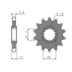 Sunstar, přední řetězové kolečko 2041 15 Honda CB 500 '94-'03, CBF 500 '04-'08 (JTF297.15) (řetěz 525) (204115JT)