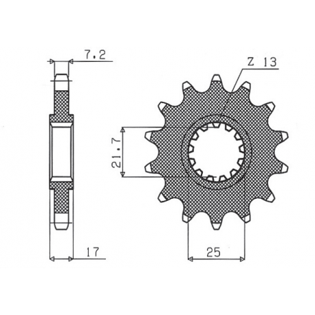 Sunstar, přední řetězové kolečko 2041 15 Honda CB 500 '94-'03, CBF 500 '04-'08 (JTF297.15) (řetěz 525) (204115JT)