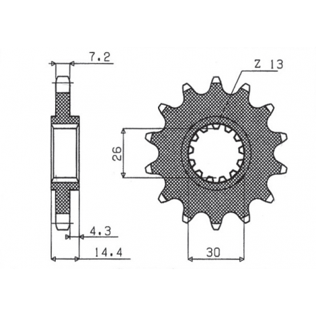 Sunstar, přední řetězové kolečko 2047 17 Honda VFR 750 (RC45) '94-00 (JTF1332.17) (řetěz 525) (204717JT)