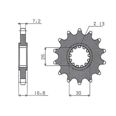 Sunstar, přední řetězové kolečko 2068 15 Honda CBR 600F '99-'12, CBR 650F '14-'16 (-1) (JTF1370.15) (řetěz 525) (206815JT)