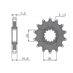 Sunstar, přední řetězové kolečko 2068 16 Honda CBR 600F '99-'14, CBR 600RR '03-'16, CBF 600 (JTF1370.16) (řetěz 525) (206816JT)