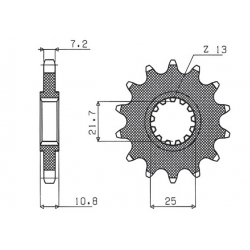 Sunstar, přední řetězové kolečko 2142 16 Yamaha R6 '06-'16 (JTF1586.16) (řetěz 525) (214216JT)